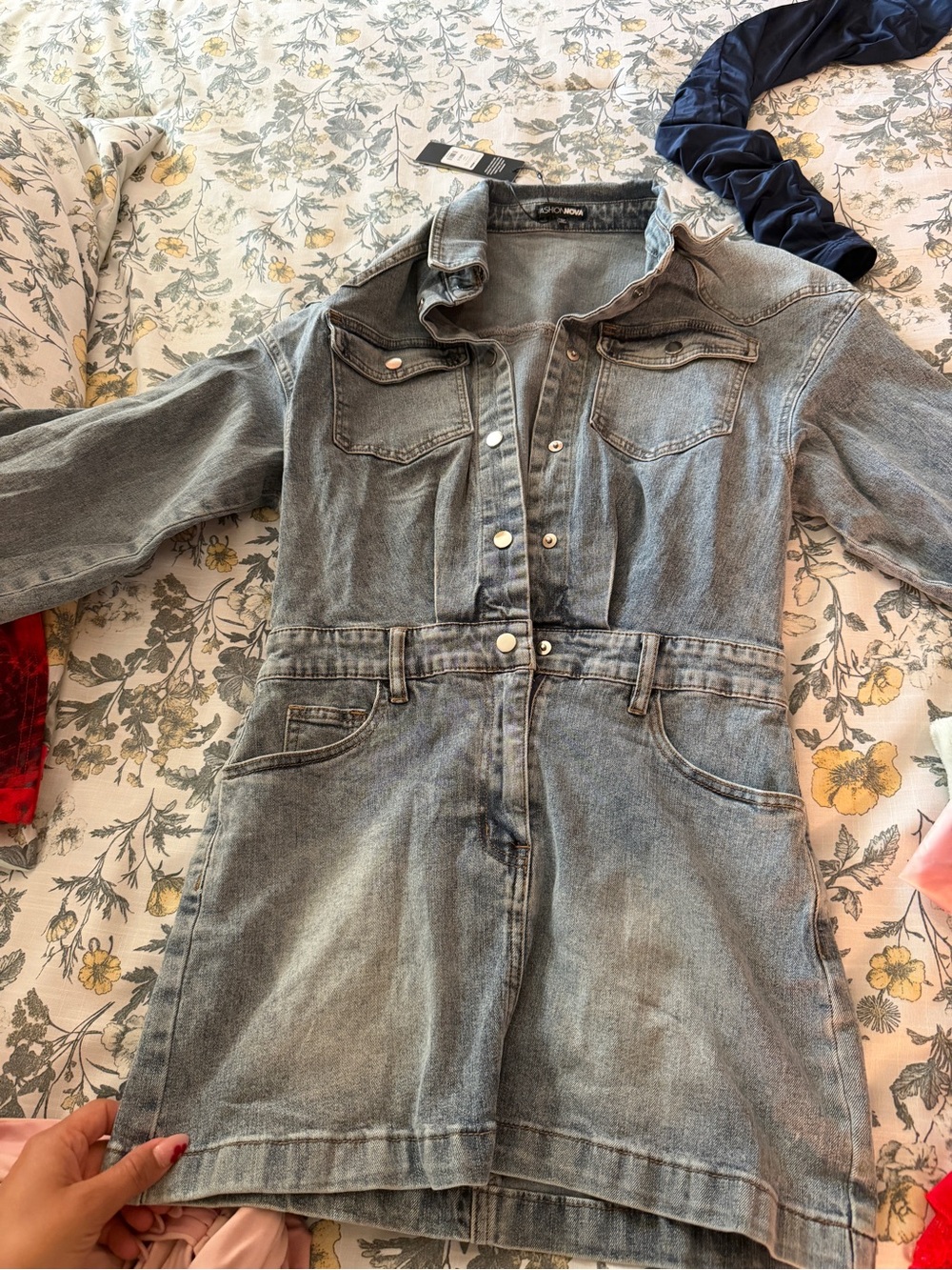 Denim Romper Dress - Light Blue Women Jeans